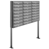 AL Briefkastensysteme Briefkasten »Premium«, (BxH): 122.9 x 170cm, Anzahl Schlitze: 23, stehend - silberfarben