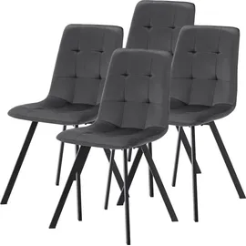 [en.casa] Essgruppe Fitjar 5-teilig Betonoptik/Dunkelgrau