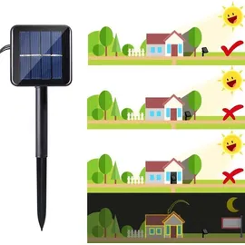 electight Lichterkette Solar 20M 200LEDs IP65 inkl. 8 Modi Gelb/Grün/Weiß