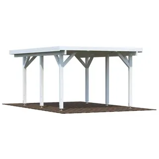 Einzel-Carport 360 x 512 cm Weiß grundiert