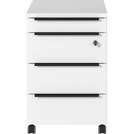 Germania Büromöbel-Set GERMANIA "Mailand", weiß, B:160cm, Metall, Spanplatte, Arbeitsmöbel-Sets, Büromöbel-Set, inkl. Schreibtisch und Rollcontainer