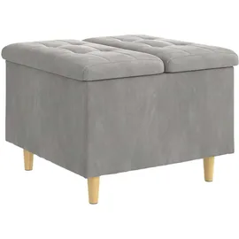 vidaXL Aufbewahrungsottomane mit Kissen Samt 60 x 45 x 60 cm Grau