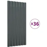 vidaXL Dachpaneele 36 Stk. Pulverbeschichteter Stahl Anthrazit 80x36cm