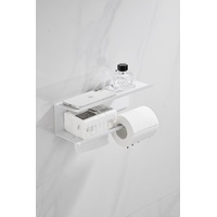Toilettenpapierhalter Ohne Bohren Klopapierhalter Wand WC Rollenhalter, Weiß, Selbstklebend/Schraube