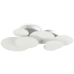 cloud pl70, deckenleuchte aus weißem metall, ideal lux