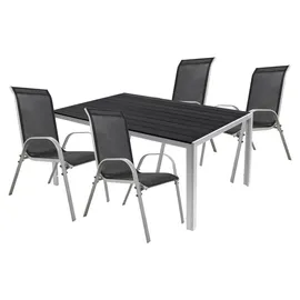 Mojawo Gartengarnitur 5-tlg. Schwarz/Grau