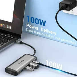 Vention Cnbhb USB-C 5 Ports), Dockingstation - USB Hub, Grau