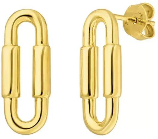 LEAF - OHRSTECKER KARABINER - gold