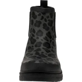 Verbenas Lua Mate Animal - Damen Chelsea Boots - Black-Leo-Black, Größe:37 EU - 37