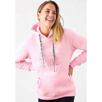 Zwillingsherz Kapuzensweatshirt, mit gleichfarigem "Stay Wild"-Aufstick und Bändchen im Leo-Design, Gr. LXL, pink, , 77005644-LXL