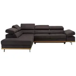Wohnlandschaft Carmen in Platin mit Bettfunktion