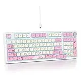 SbocKeeb 96% Cremig Mechanische Gaming Tastatur mit Ziffernblock, RGB-mechanische Full Tastatur, Hot-Swap-fähige, verkabelte Tastatur, amerikanische QWERTY-Tastatur für Gamer im Büro 98 Yinhua