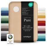 schlafgut Pure Baumwolle 90 x 190 - 100 x 220 cm sand light