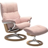 Stressless Relaxsessel STRESSLESS Mayfair Sessel Gr. ROHLEDER Stoff Q2 FARON, Signature Base Eiche, Relaxfunktion-Drehfunktion-PlusTMSystem-Gleitsystem-BalanceAdaptTM, B/H/T: 79 cm x 102 cm x 44 cm, pink (light q2 faron) Lesesessel und Relaxsessel