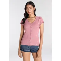 KangaROOS Kurzarmshirt, kurzärmelig, figurbetont, aus Baumwolle KangaROOS dunkel rosa