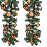 Mojawo Tannengirlande 540 Cm Mit 70 Led + 30 Baumkugeln Orange-mlk066w-ta+myw99830-orange