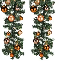 Mojawo Tannengirlande 540 Cm Mit 70 Led + 30 Baumkugeln Orange-mlk066w-ta+myw99830-orange