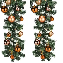 Mojawo Tannengirlande 540 Cm Mit 70 Led + 30 Baumkugeln Orange-mlk066w-ta+myw99830-orange