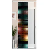 Gardinenbox 2er Set Schiebegardine Flächenvorhang Wildseide Optik und Voile Paneel, 245x45, Square, 80400