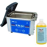 EMAG Ultraschallreiniger Emmi 07D Prothetik-Set I Für Dentalprodukte wie Prothesen, Spangen uvm. I Ultraschallreinigungsgerät aus Deutschland I 500ml