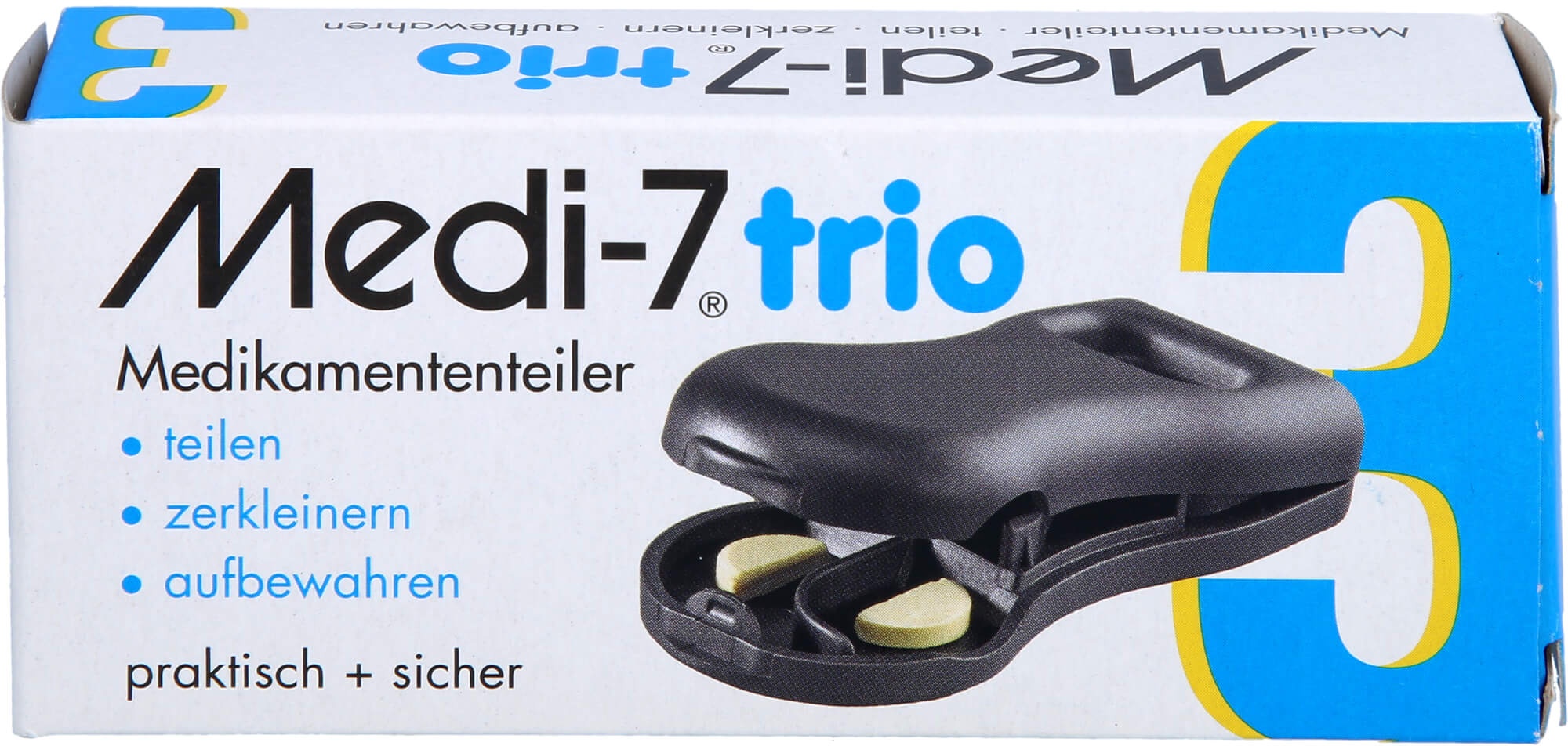 Medi-7 Trio Tablettenteiler Grau 1 ST
