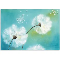 Wandbild ARTLAND "Pusteblumen", blau (farbe bild(er): blau), B:100cm H:70cm, Bilder, als Alubild, Outdoorbild, Leinwandbild, Poster, Wandaufkleber