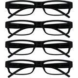 OPULIZE Die Lesebrille Unternehmen Schwarz Leicht Komfortables Leser Wert 4er-Pack Herren Frauen RRRR32-1 +1,00