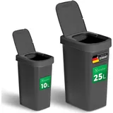 Novaliv Abfalleimer 10 l Schwarz