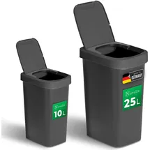 Novaliv Abfalleimer 10 l Schwarz