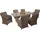 MCW Poly-Rattan Garnitur 7-tlg. Beige/Grau
