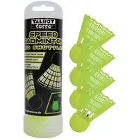 Talbot Torro Schildkröt 490181 - Talbot-Torro Speedbadminton LED Shuttles, 4er Dose, Speed-Badminton-Federbälle