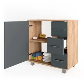 Vicco Waschbeckenunterschrank Ilias 60 x 60,8 cm Braun