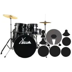 XDrum Rookie 20" Studio Schlagzeug Black plus Dämpferset
