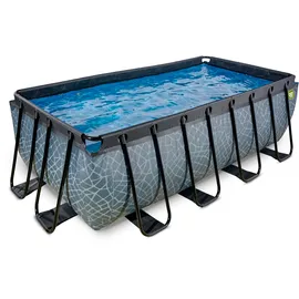 EXIT TOYS Stone Pool 400 x 200 x 122 cm mit Sandfilter