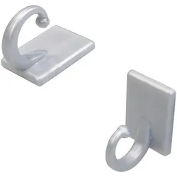 Raffhaken LIEDECO, silber (silberfarben, matt), Kunststoff, Raffhalter, für leichte Vorhänge