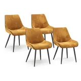 Vicco Vicco, Esszimmerstuhl Eleganza, Gelb, 4er Set