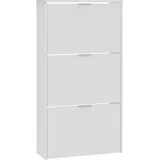 Vs Venta-stock - Schuhschrank 3 Türen Rubi Weiß Hochglanz, 60 cm x 22 cm x 113 cm