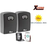 Xcase 2er Set Mini-Schlüssel-Safe mit Bluetooth und App, IP54