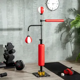 sportnow Box-Sandsack, mit 2 Speedbällen, Reflexstange, Saugnapf-Basis für Erwachsene, Jugendlichen