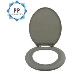 MSV WC Sitz Toilettendeckel PP WC Deckel – Taupe