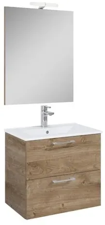 Ceramia Lea Badezimmerset mit Waschbecken 61,5x55x41,7 cm Eiche LEASET60D