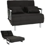 Mendler Schlafsessel HWC-K29, Klappsessel Schlafsofa Gästebett Relaxsessel, Liegefläche 186x97cm Stoff (270g/m�) ~ schwarz