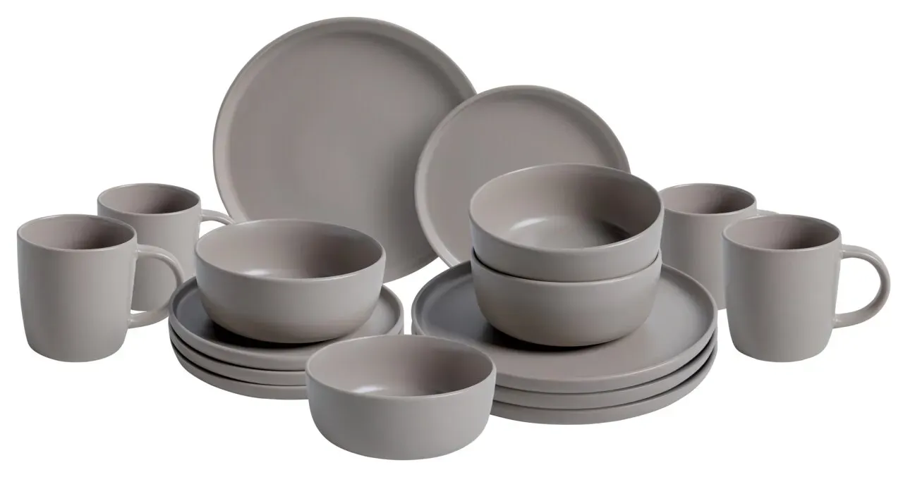 Van Well Kombiservice 16-tlg. GRIGIO - B/H/T ca. 30,50x29,00x28,00