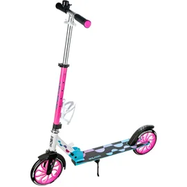Raven Klappbarer Scooter mit Klingel, Flaschenhalter, Galaxia Blue/Pink 200mm)