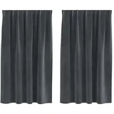 vidaXL Verdunkelungsvorhänge 2 pcs Hellgrau 140 x 140 cm Samt