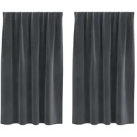 vidaXL Verdunkelungsvorhänge 2 pcs Hellgrau 140 x 140 cm Samt