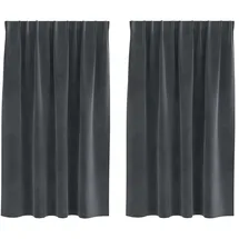 vidaXL Verdunkelungsvorhänge 2 pcs Hellgrau 140 x 140 cm Samt