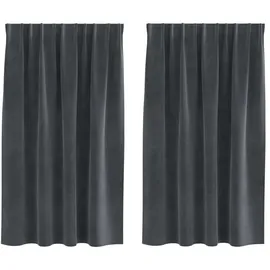 vidaXL Verdunkelungsvorhänge 2 pcs Hellgrau 140 x 140 cm Samt