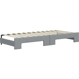 vidaXL Tagesbett Ausziehbar mit Matratze Hellgrau 90x200 cm Stoff