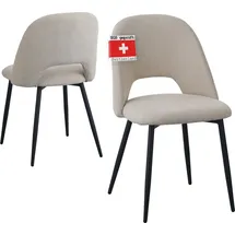 Albatros Esszimmerstuhl Silvi Cord beige 2er Set